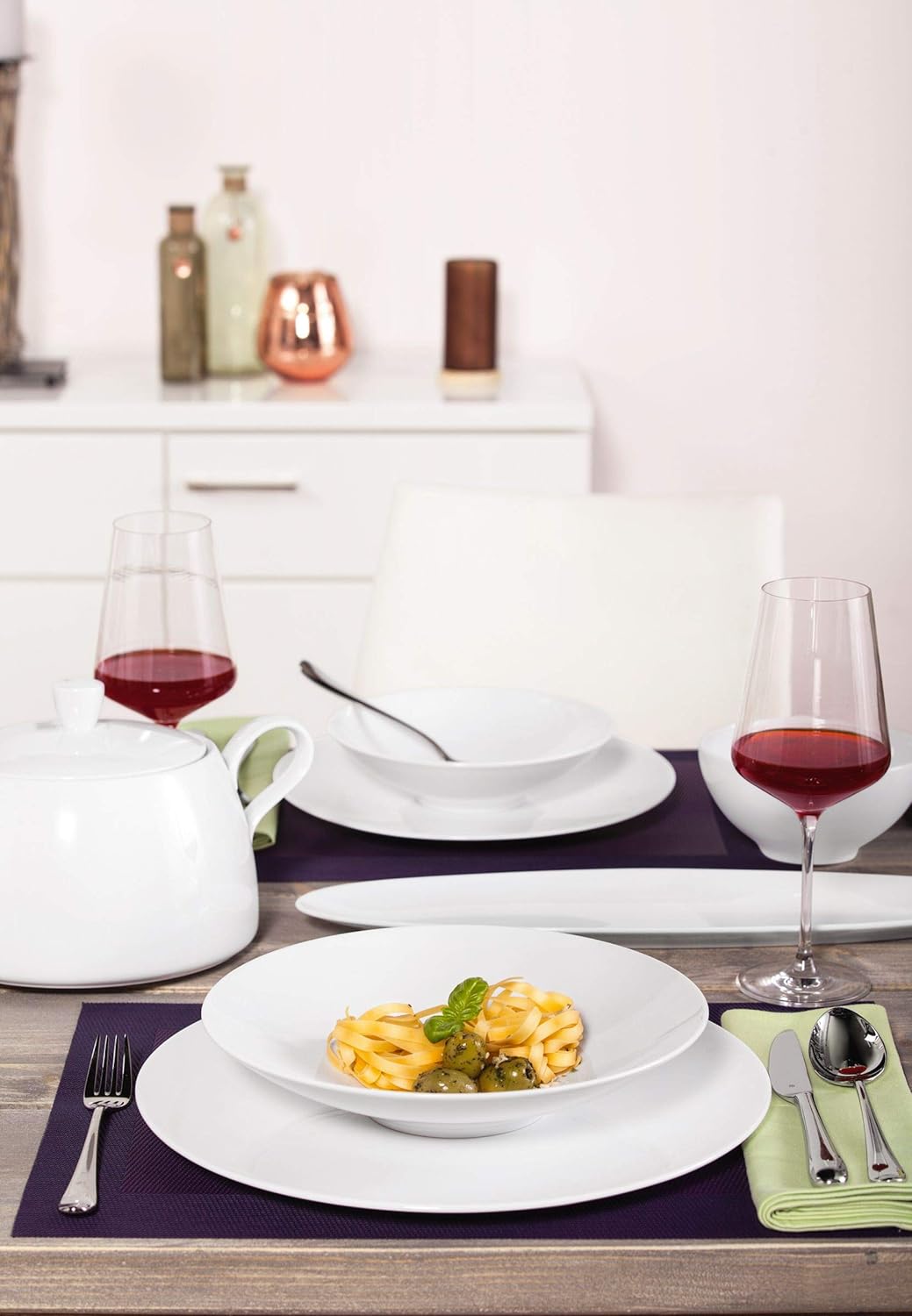 Seltmann Weiden 001.737479 Fashion weiss Tafelservice 12-teilig, Hartporzellan