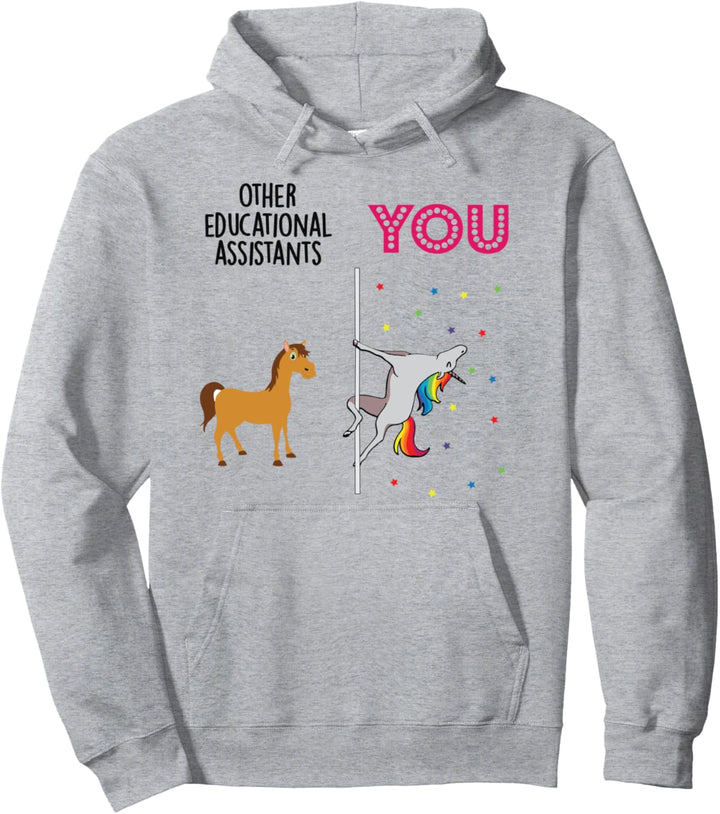 Educational Assistant Funny Unicorn Pullover Hoodie