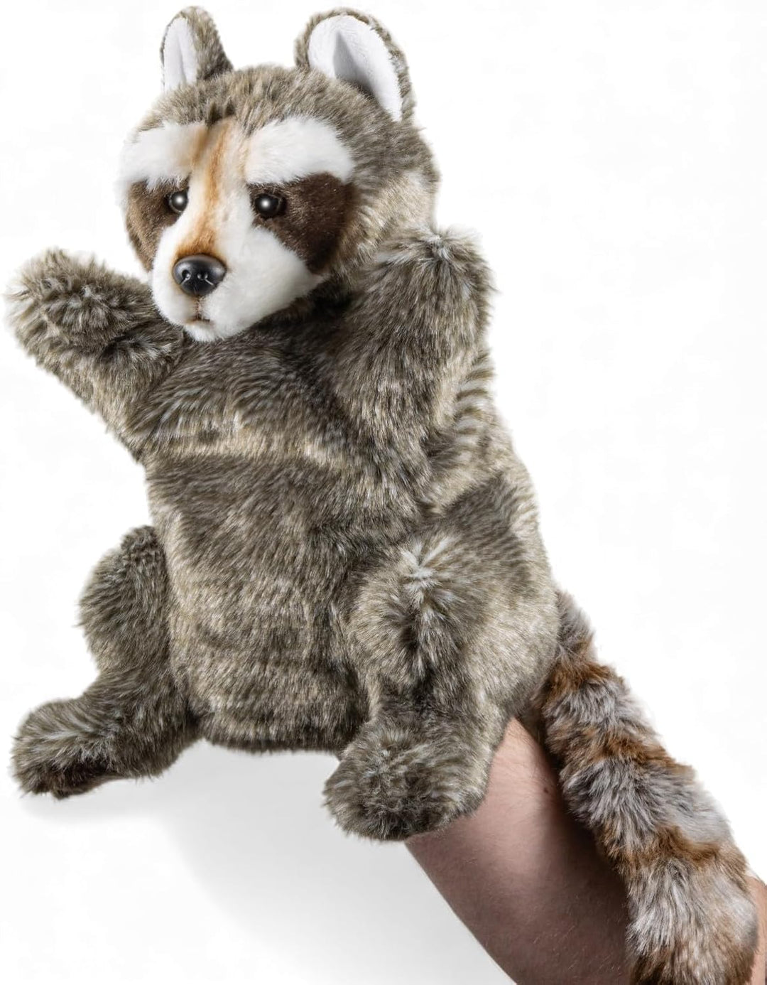 Carl Dick Waschbär Handpuppe, Plüschtier, Kuscheltier ca. 28cm 3439 Wb - Grau, Wb - Grau