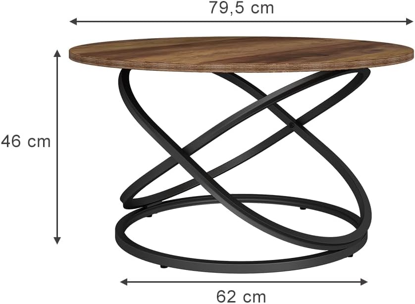 Vicco Couchtisch Calgary, Antikholz/Schwarz, 79.5 x 46 cm mit grosse Arbeitsfläche, Holz