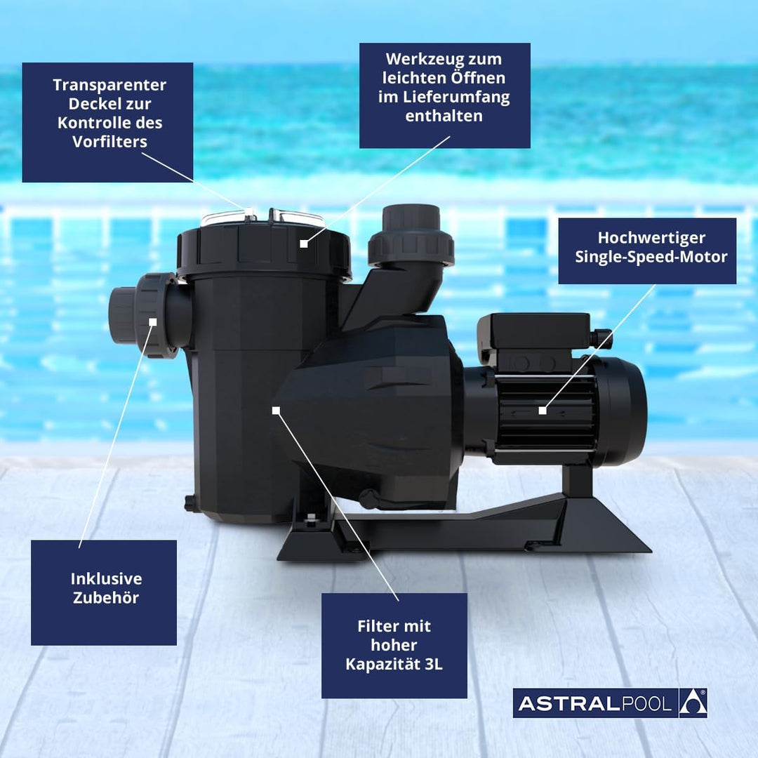 Astral - Filterpumpe Astral Victoria Plus 2 PS Mono 26 M3/h 2 CV, 2 CV