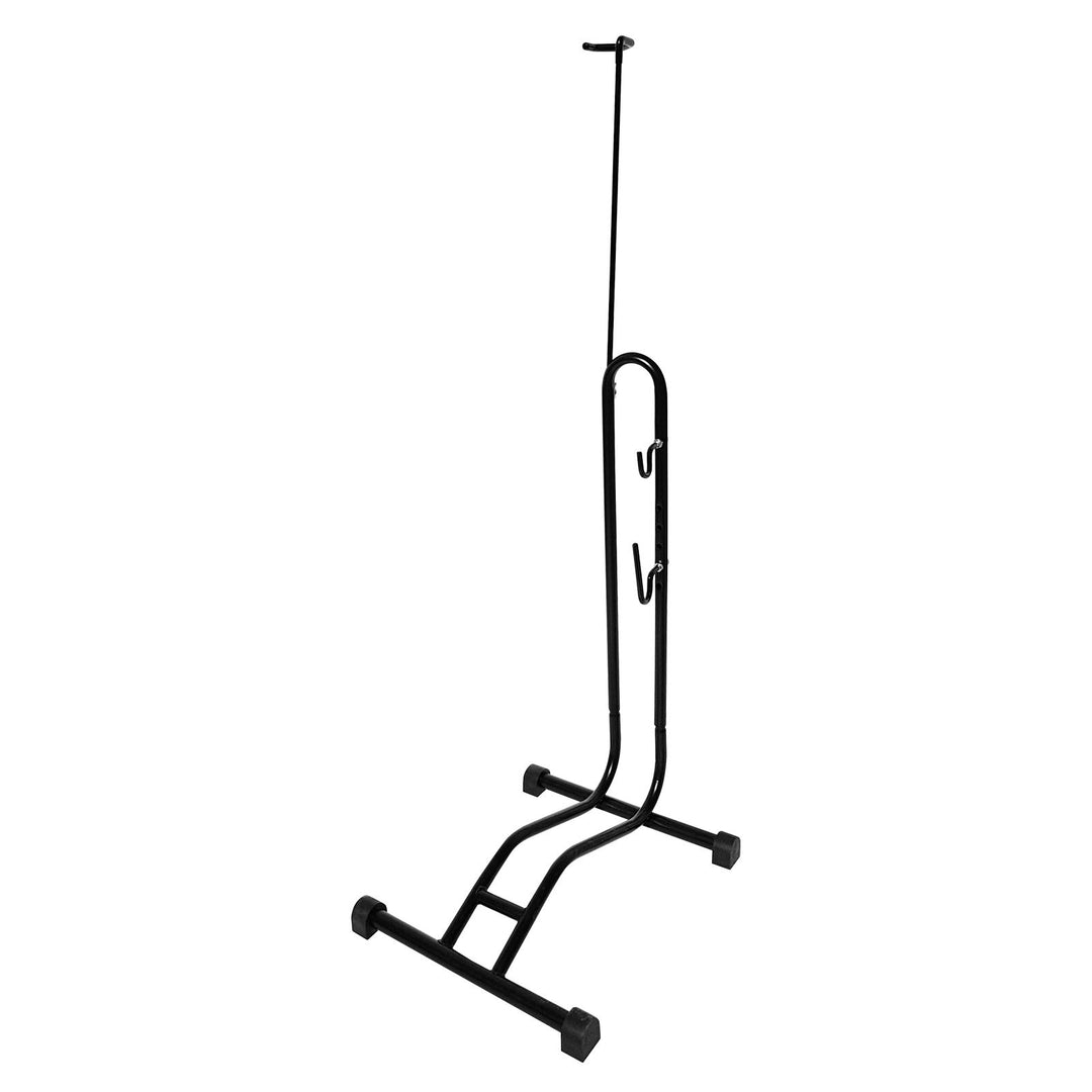 WELLGRO® Fahrradständer - Stahl, schwarz, sicherer Stand, Haken mit Kunststoffummantelung, 3 Funktio
