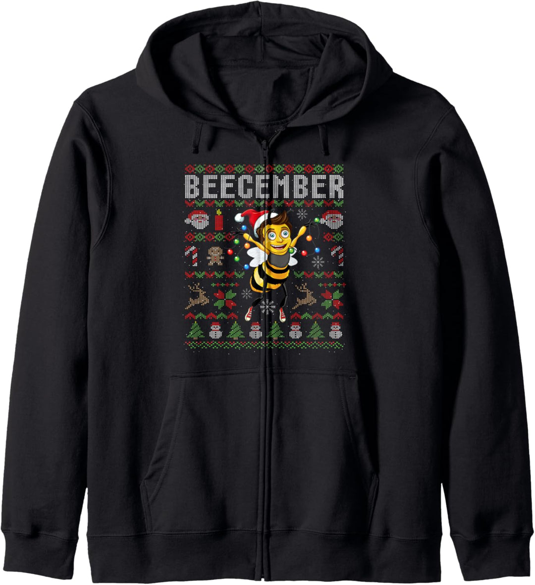 Ugly Christmas Beecember Bienen Imker Geschenk Kapuzenjacke
