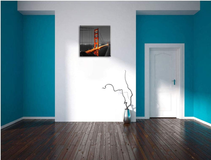 Pixxprint majestätische Golden Gate Bridge als Leinwandbild/Grösse: 70x70 cm/Wandbild/Kunstdruck/fer