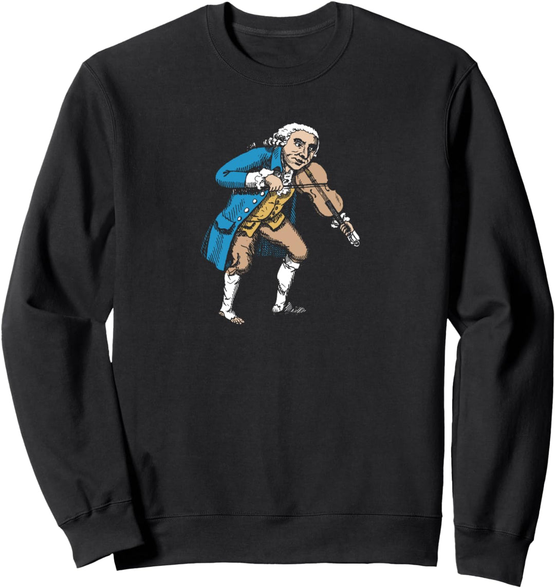 Funny George Washington Fiddle Violin Vintage Design Sweatshirt