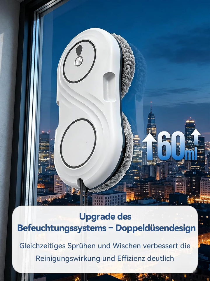Keero Fensterputzroboter, 7000 Pa Saugkraft, Elektrischer Fensterreiniger Roboter mit Turbinenmotor,