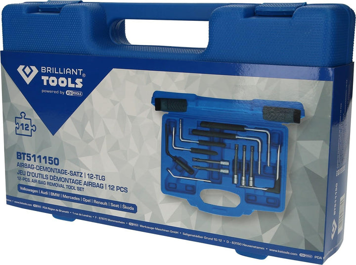 BRILLIANT TOOLS BT511150 Airbag-Demontage-Satz, 12-tlg [Powered by KS TOOLS]