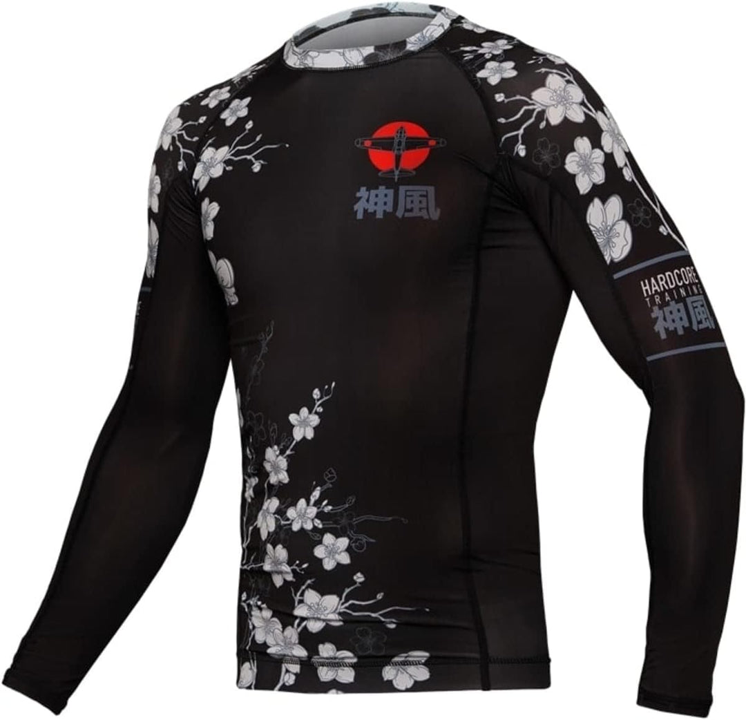 Hardcore Training Rash Guard Men's Kompressionshemd Herren Lange Ärmel Grappling Jiu Jitsu MMA Fitne