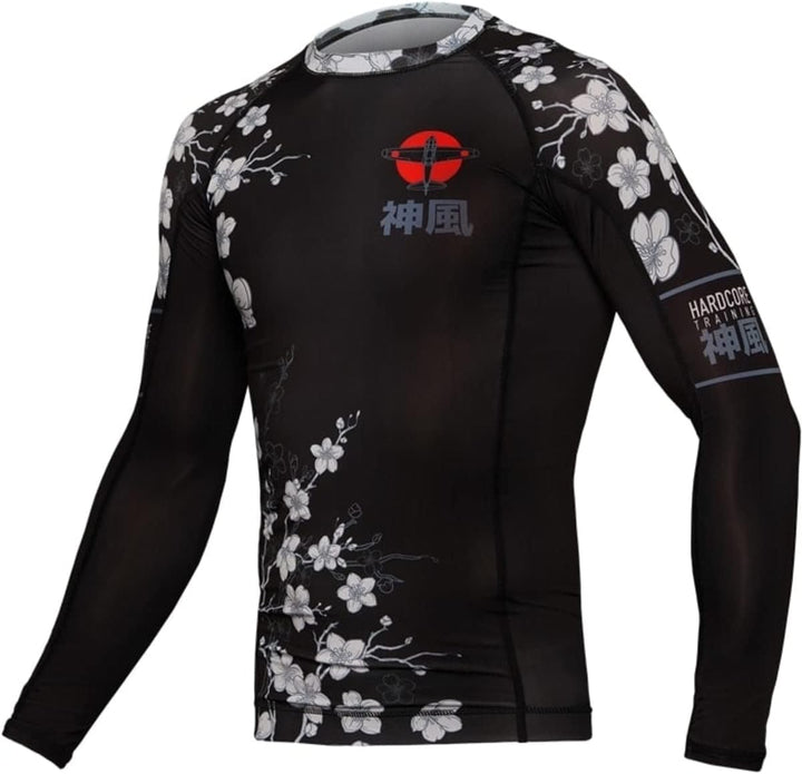 Hardcore Training Rash Guard Men's Kompressionshemd Herren Lange Ärmel Grappling Jiu Jitsu MMA Fitne