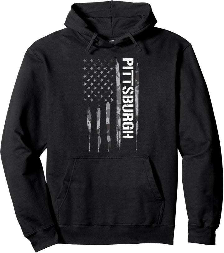 Pennsylvania: Pittsburgh - Amerikanische Flagge Pullover Hoodie