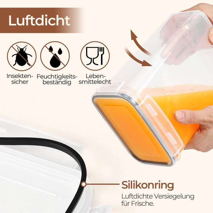 ComSaf Vorratsdosen mit Deckel Luftdicht, 24er Set Vorratsbehälter BPA-Frei | Für Mehl, Pasta und Re