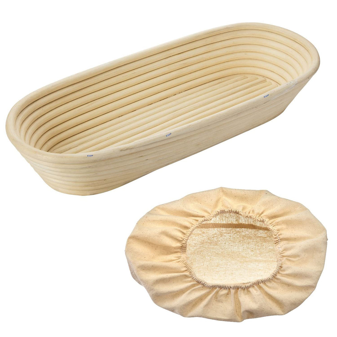 Westmark Gärköbchen-Set, 2tlg., Gärkörbchen oval + Bezug, Peddigrohr/Baumwolle, Hellbeige/Beige, 320