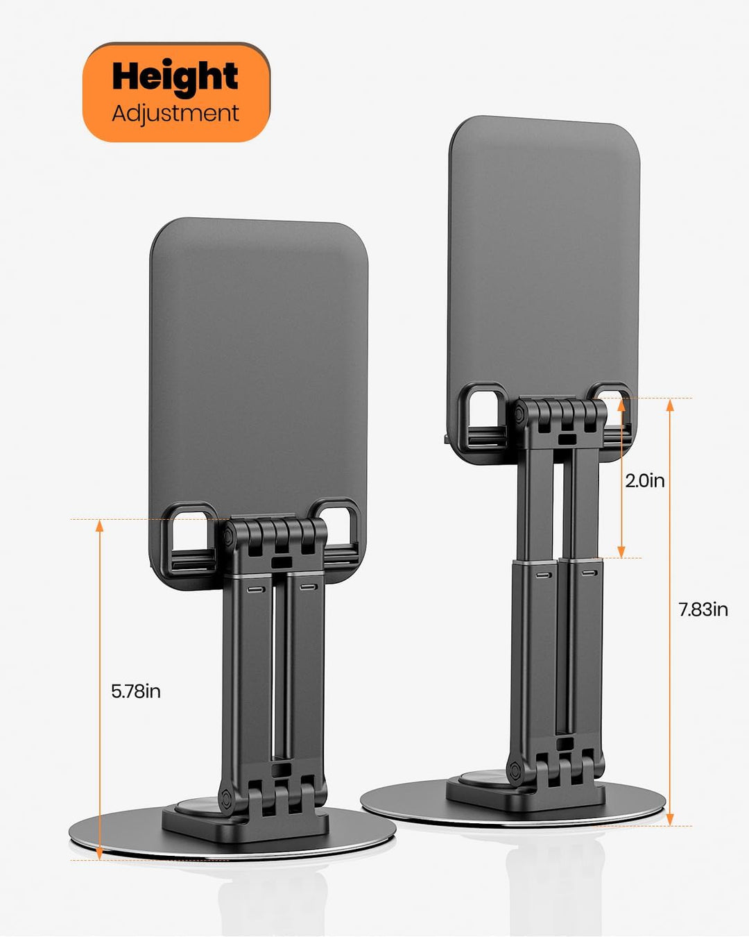Drehbarer & Tragbarer Tablet Ständer-Klearlook Verstellbare Höhe/Winkel Faltbarer iPad Halterung Tis