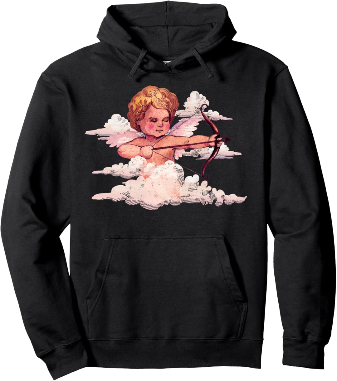 Vintage Cupid Valentine's Day Pullover Hoodie