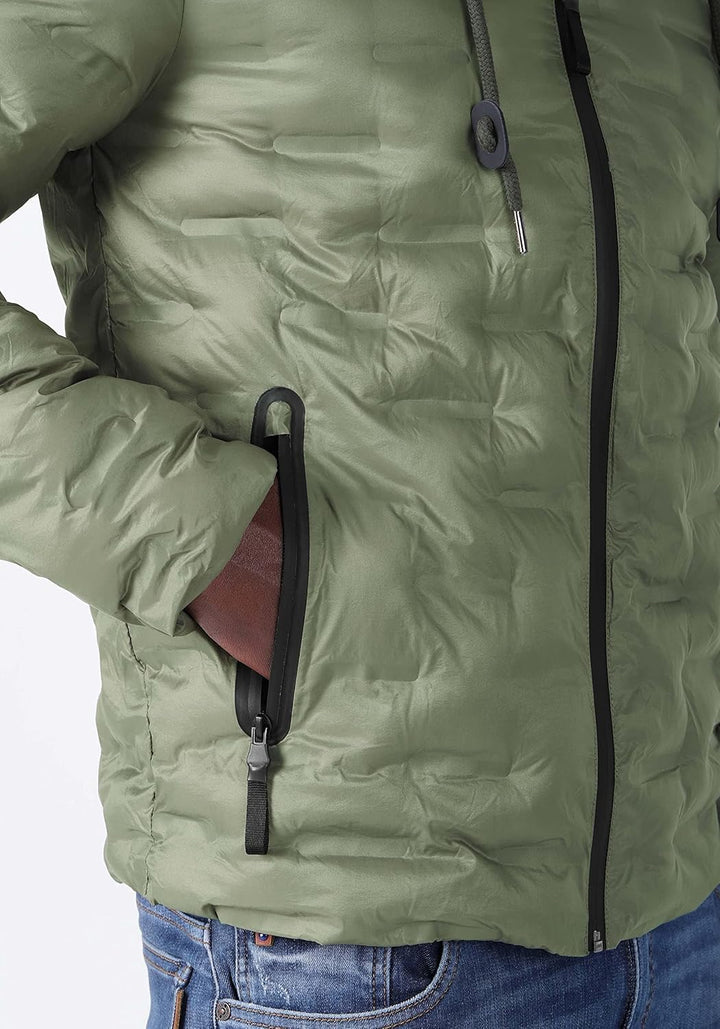 Timezone Herren Bonded Jacket 4 S grey olive, S grey olive
