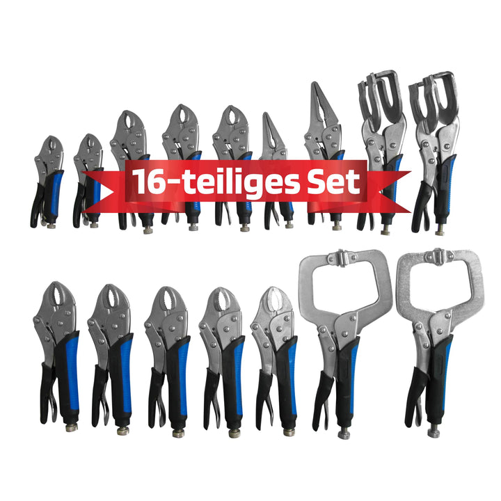 SW-Stahl 41560L Gripzangen Satz 16-teilig I Universalzange, Schweisszange, Langbeck Zange, Punktschw