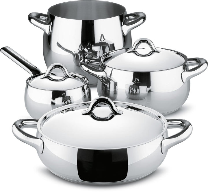 Alessi Mami Set Töpfe, Edelstahl, Silber, 24 cm