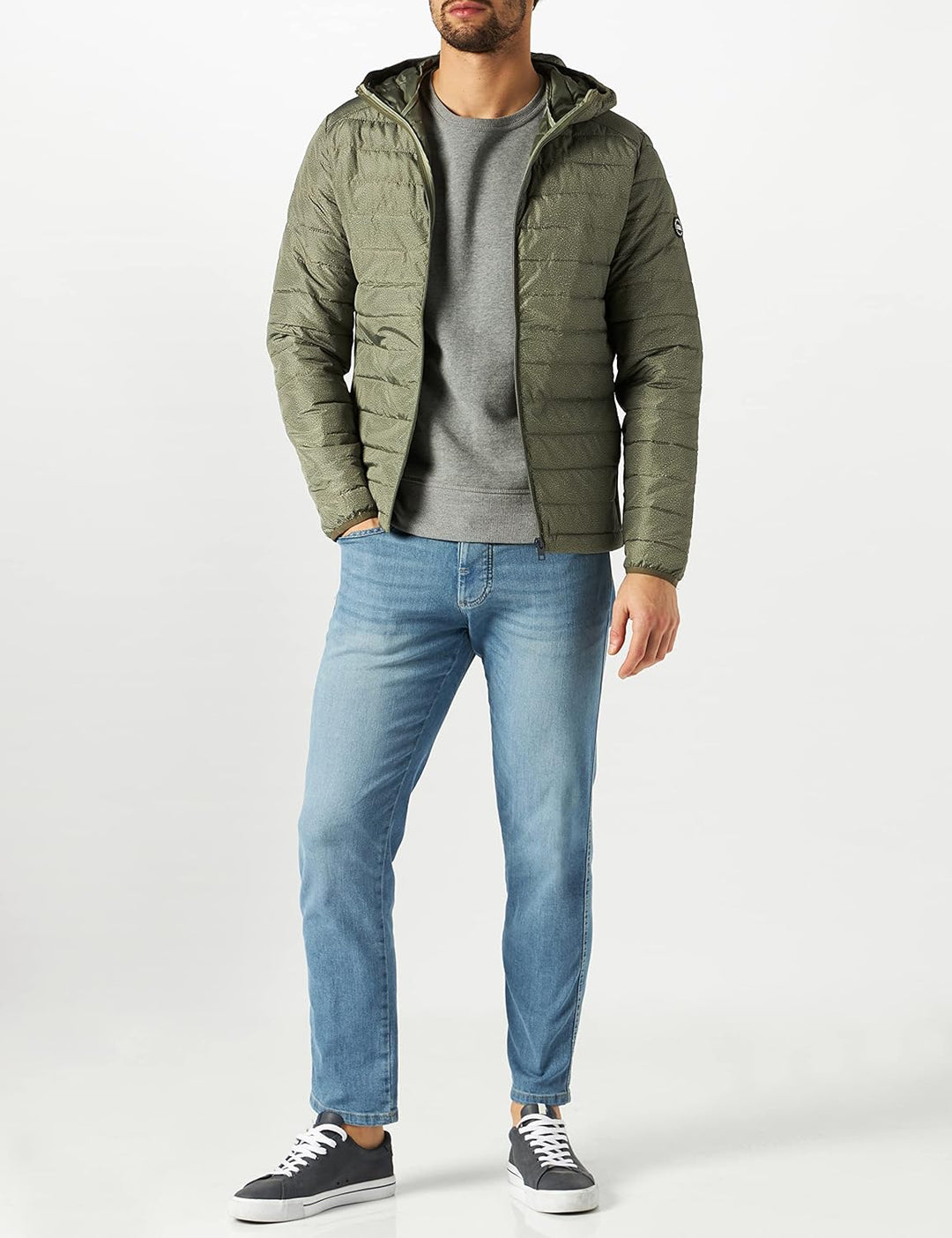 JACK & JONES Herren Jjeace Spring Puffer Hood Steppjacke mit Kapuze L Dusty Olive, L Dusty Olive