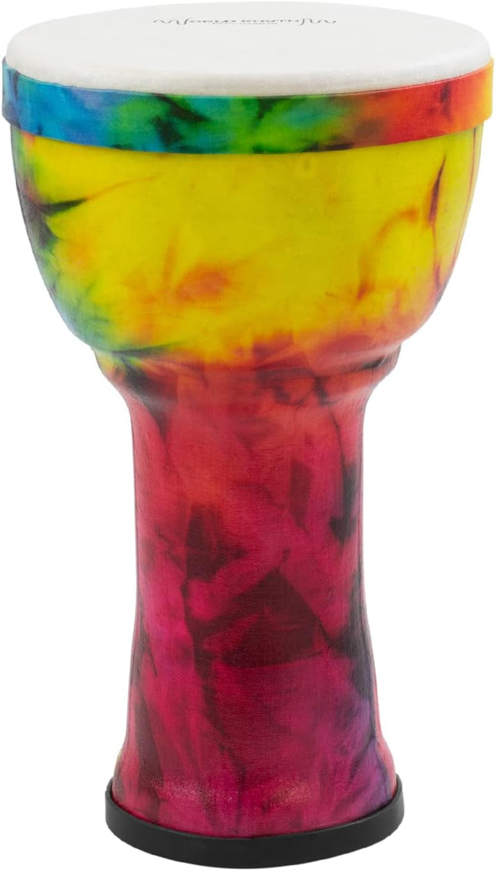 World Rhythm - Djembe Afrikanische Handtrommel -Synthetik 7 Zoll - Regenbögen - MDJ008-RD Regenbogen