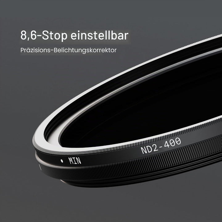 Urth 77 mm Variabler Graufilter ND2-400 (1-8.6 Stop) ND Filter 77mm, 77mm