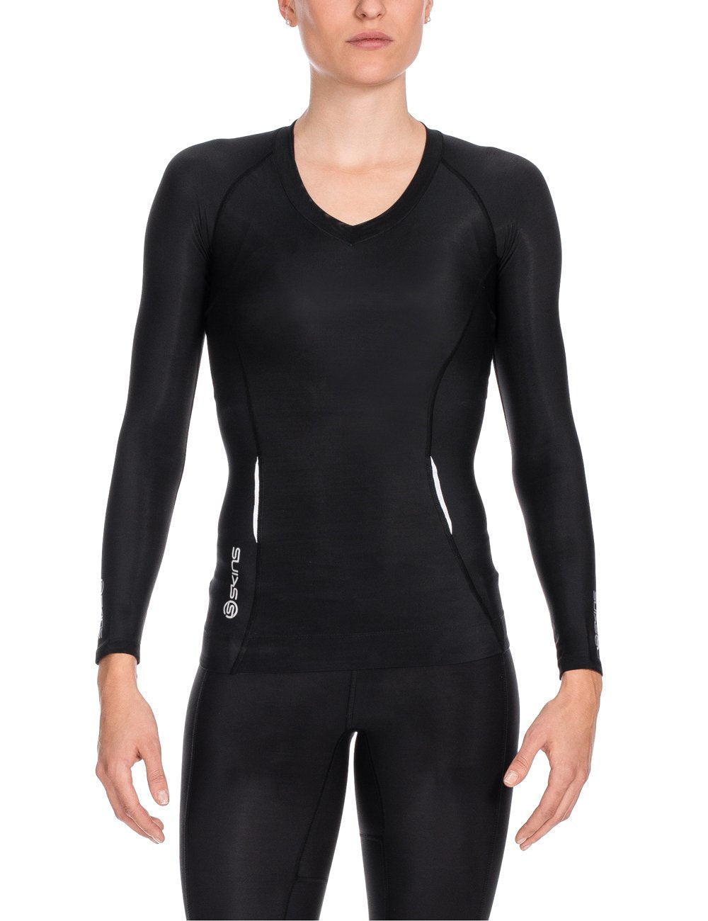 Skins Damen Womens Top Short Sleeved A200, Black, XS, B61033005FXS