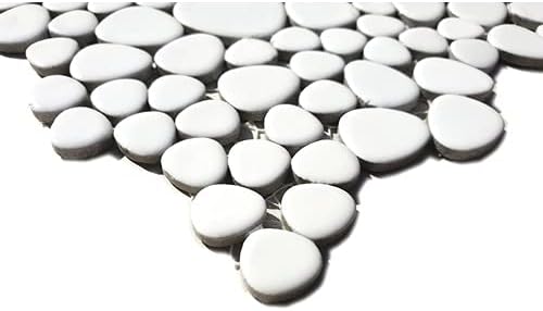 Mosaikfliese Keramik Mosaik Kiesel uni weiss matt Küche Badezimmer MOS12-0111_f