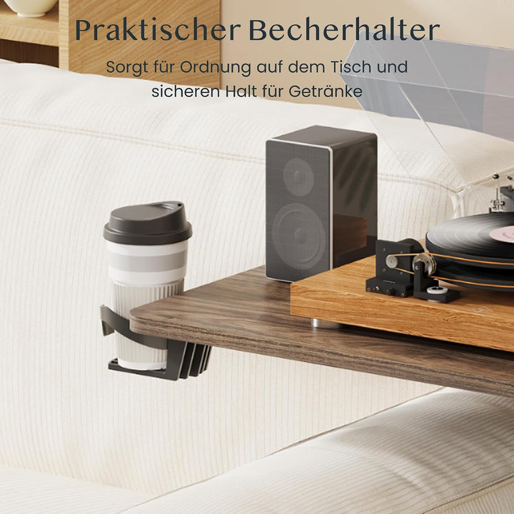 FLEXISPOT Beistelltisch höhenverstellbar mit Rollen, stufenlose Gasfeder | Nachttisch/Couchtisch/Bet