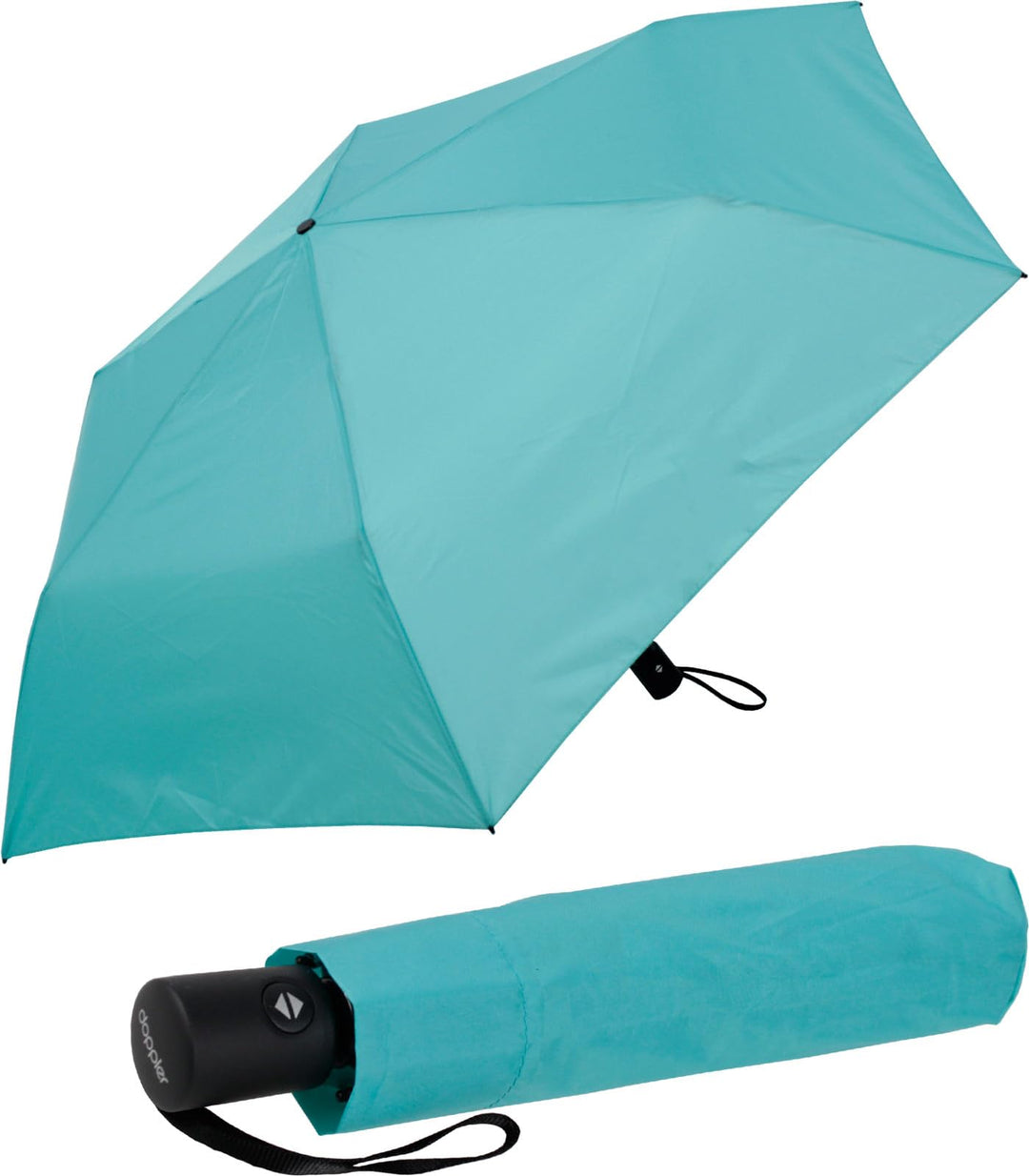 Doppler magic zero mini Damen Taschenschirm mit Auf-Zu-Automatik - aqua blue Uni Aqua Blue, Uni Aqua