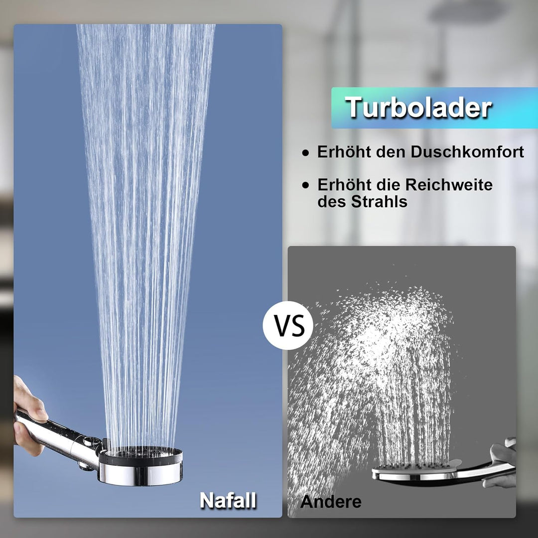 Nafall Duschkopf Filter Mit 1.5m Schlauch, Handbrause Wassersparend, Duschkopf Duschbrause Mit 5 Str