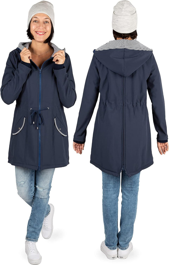 Viva la Mama 4in1 Trageparka für Tragen auf dem Rücken oder der Brust, Allwetter Softshell - PINA L