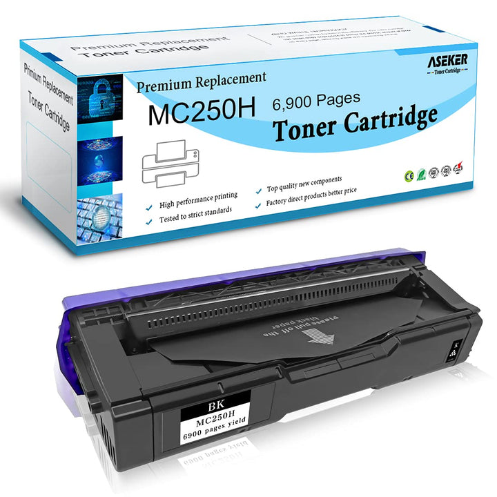 ASEKER Kompatibler Tonerkartusche M C250H für Ricoh M C250FWB, P C301W Drucker, 6,900 Seiten，408336