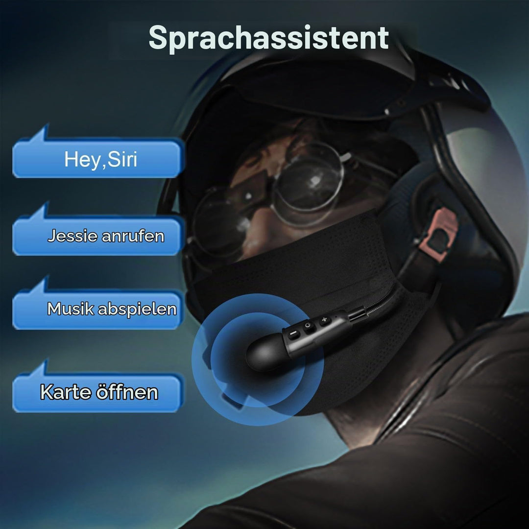 EJEAS E1+ Bluetooth Motorradhelm-Headset, Bluetooth 5.1 Wasserdichter Motorradhelm-Kopfhörer mit Ger