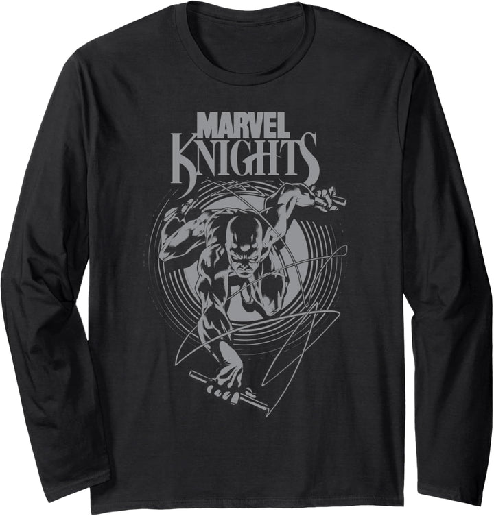 Marvel Knights Daredevil Tonal Action Shot Logo Langarmshirt