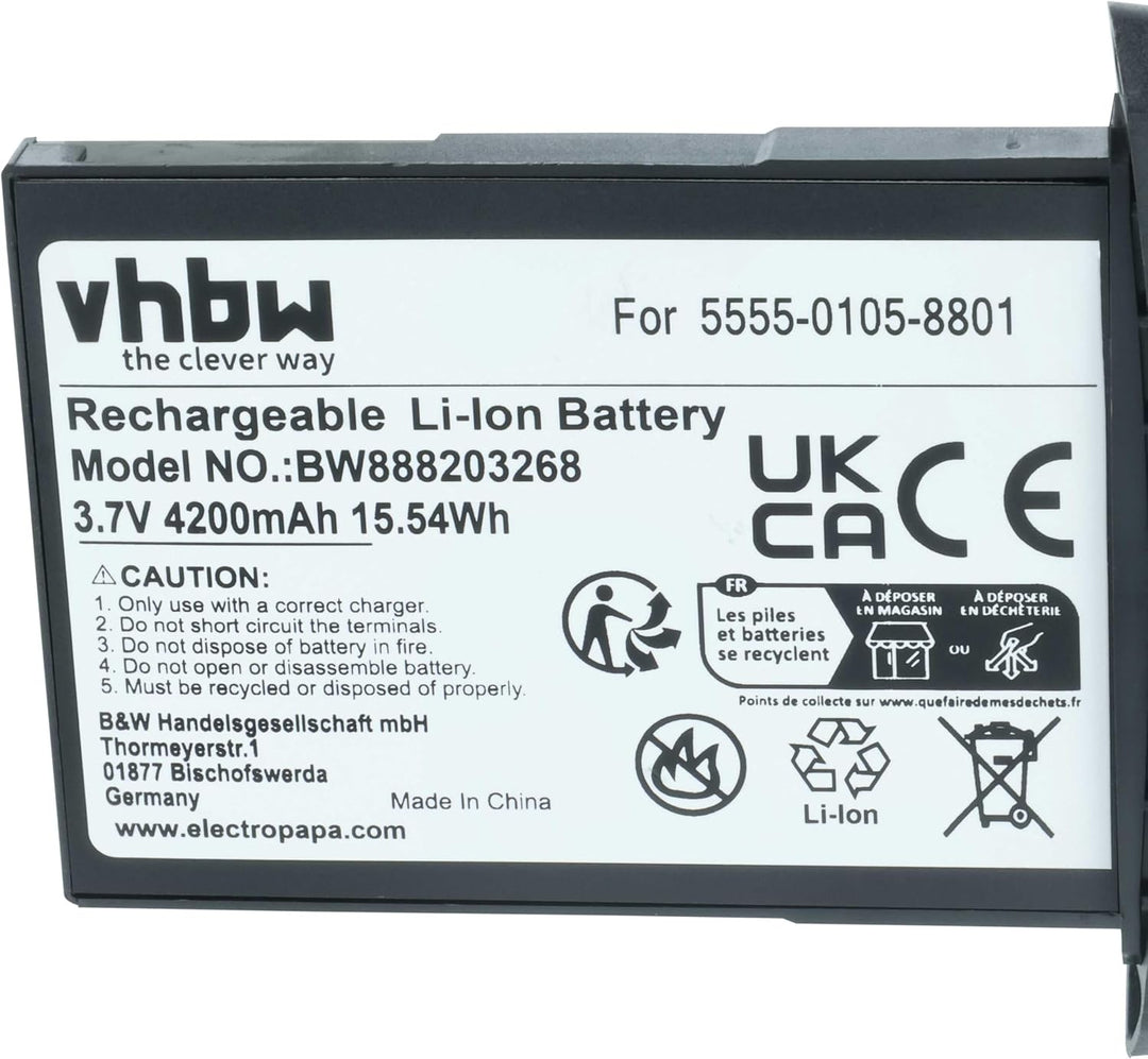vhbw 5X Akku kompatibel mit NCR Orderman 5 Handheld Computer Scanner (4200 mAh, 3,7 V, Li-Ion)