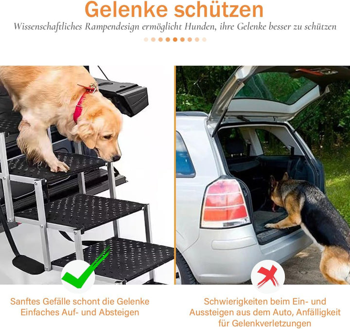 Hundetreppe Auto, 6-stufige Hundetreppe Grosse Hunde bis 70kg, Ideal für Grosse Hunde &amp; ältere Tiere