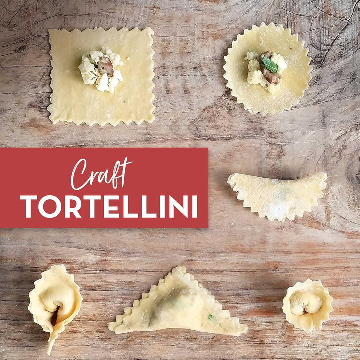 Einfaches Ravioli-Starterset | Geschenkset 3 Ravioliformen + Rezeptbuch | Pressanleitung für Ravioli