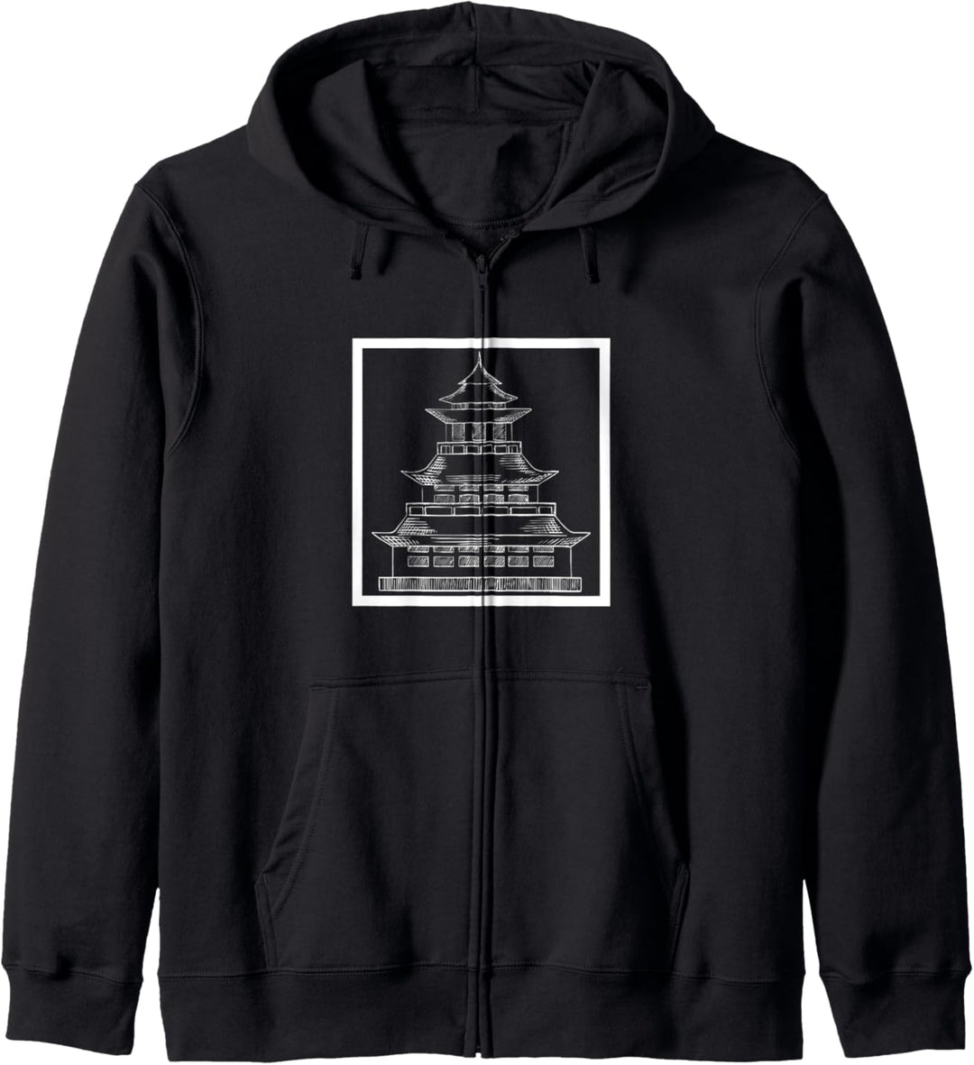 Japanisches Schloss Kunst Retro Weaboo Anime Manga Kapuzenjacke