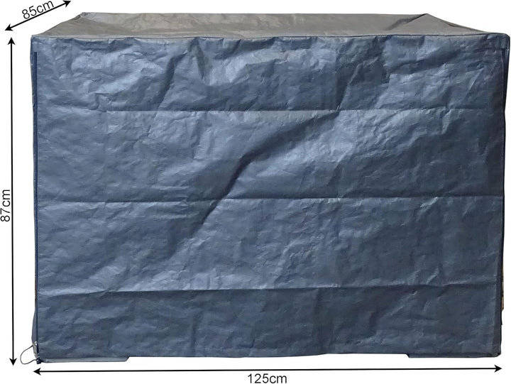 QUICK STAR 10x Gitterbox Abdeckung 125x85x87cm Grau PE Gewebefolie Schutzhülle Abdeckplane Staubschu