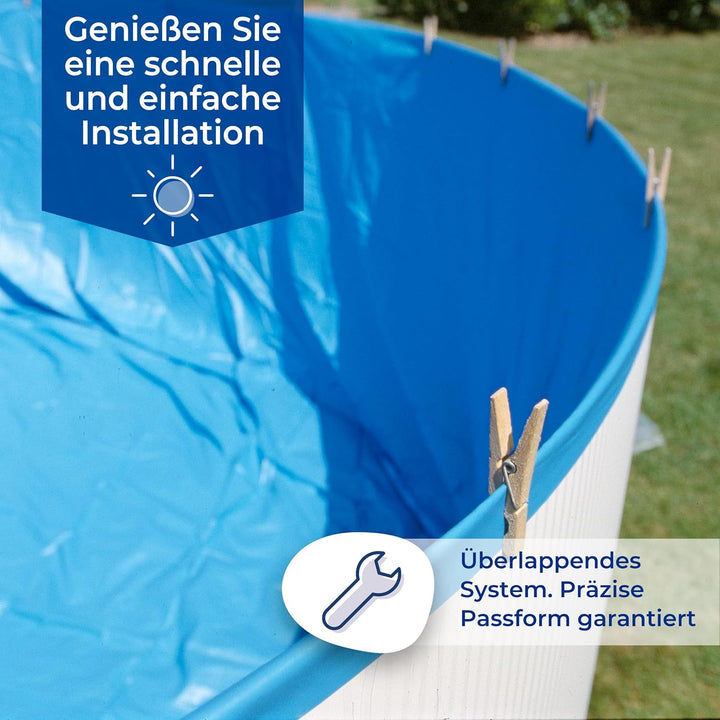 Gre SP458F - Poolfolie für runde Pools, 460 x 132 cm (Durchmesser x Höhe), Overlap System, Farbe Bla