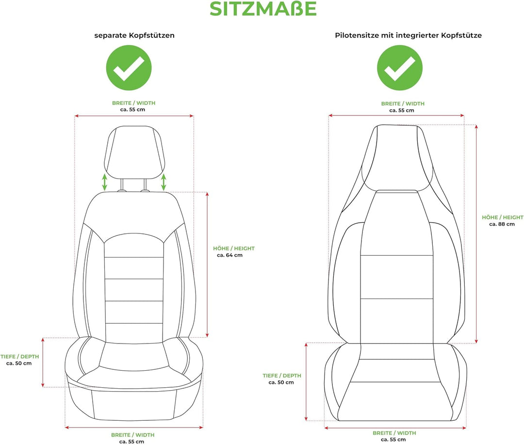 BREMER SITZBEZÜGE Mass Sitzbezüge Schonbezüge für Subaru XV 2 DS1 Baujahr ab 2018