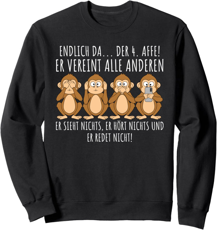 Neue Generation Jugendliche Handy Smartphone Affen Sweatshirt