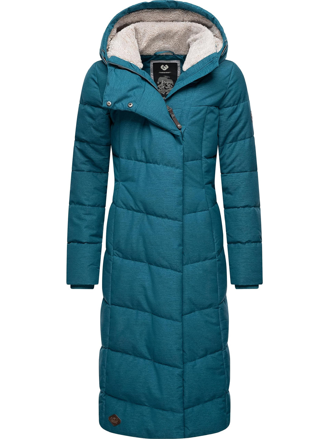 Ragwear Damen atmungsaktiver Wintermantel Warmer wasserdichter Steppmantel lang mit Kapuze Pavla Lon