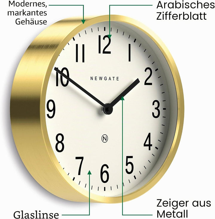 NEWGATE® Master Edwards Wanduhr – Küchenuhr – Wohnzimmeruhr – Bürouhr Uhr – Runduhr – Retro-Uhr – De