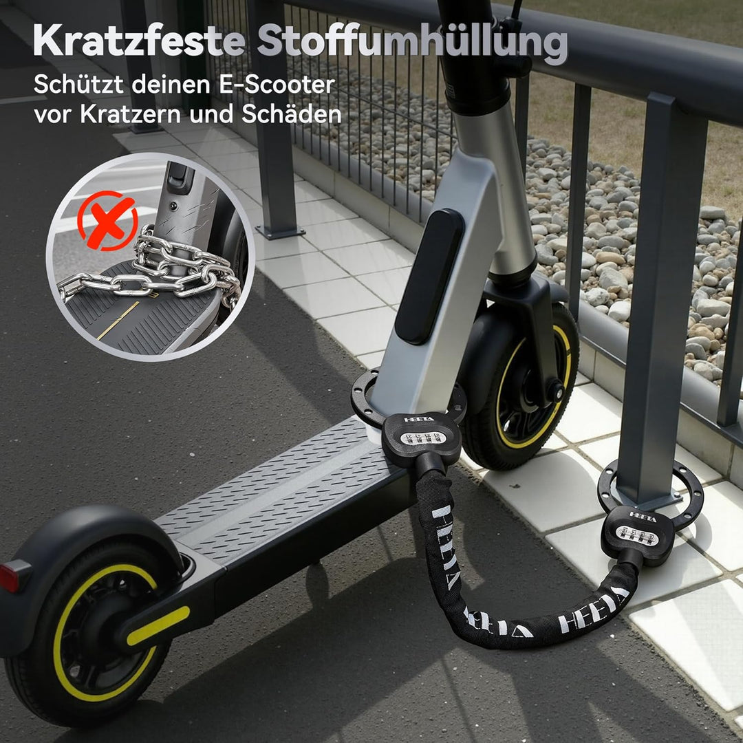 HEETA E Scooter Schloss Zahlenschloss, 8mm Fahrradschloss Hohe Sicherheit, e Roller Schloss Handsche