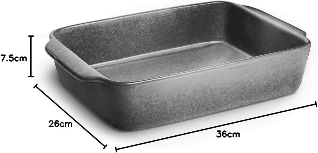 SPRINGLANE Keramik Auflaufform Misty Cliff 36 x 26 cm, Steingut Backform für Lasagne, Quiche oder Ti
