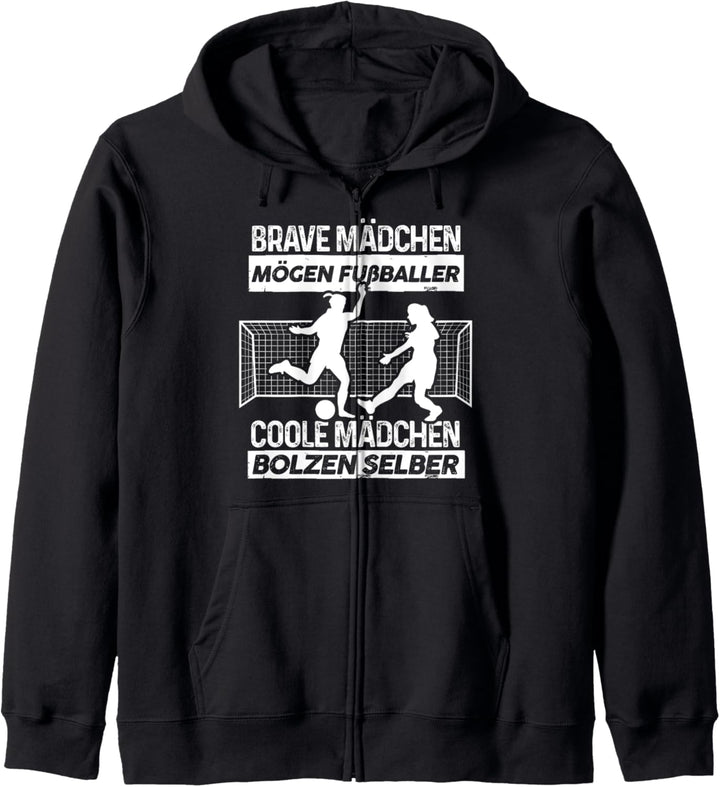 Coole Mädchen spielen Fussball - Fun Fussballerin Kapuzenjacke