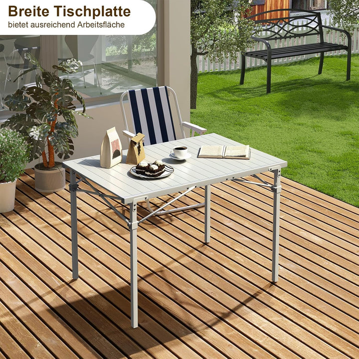 WOLTU Alu Tisch Campingtisch Buffettisch 104x69x70cm(LxBxH) zusammenklappbar und tragbar Reisetisch,