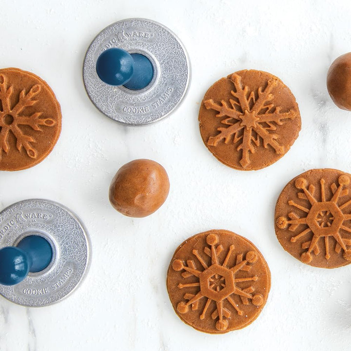 Nordic Ware Schneeflocke Cookie Stamps (3er Set), stabiles Aluminiumguss-Keksstempel-Set, Cookie Pre