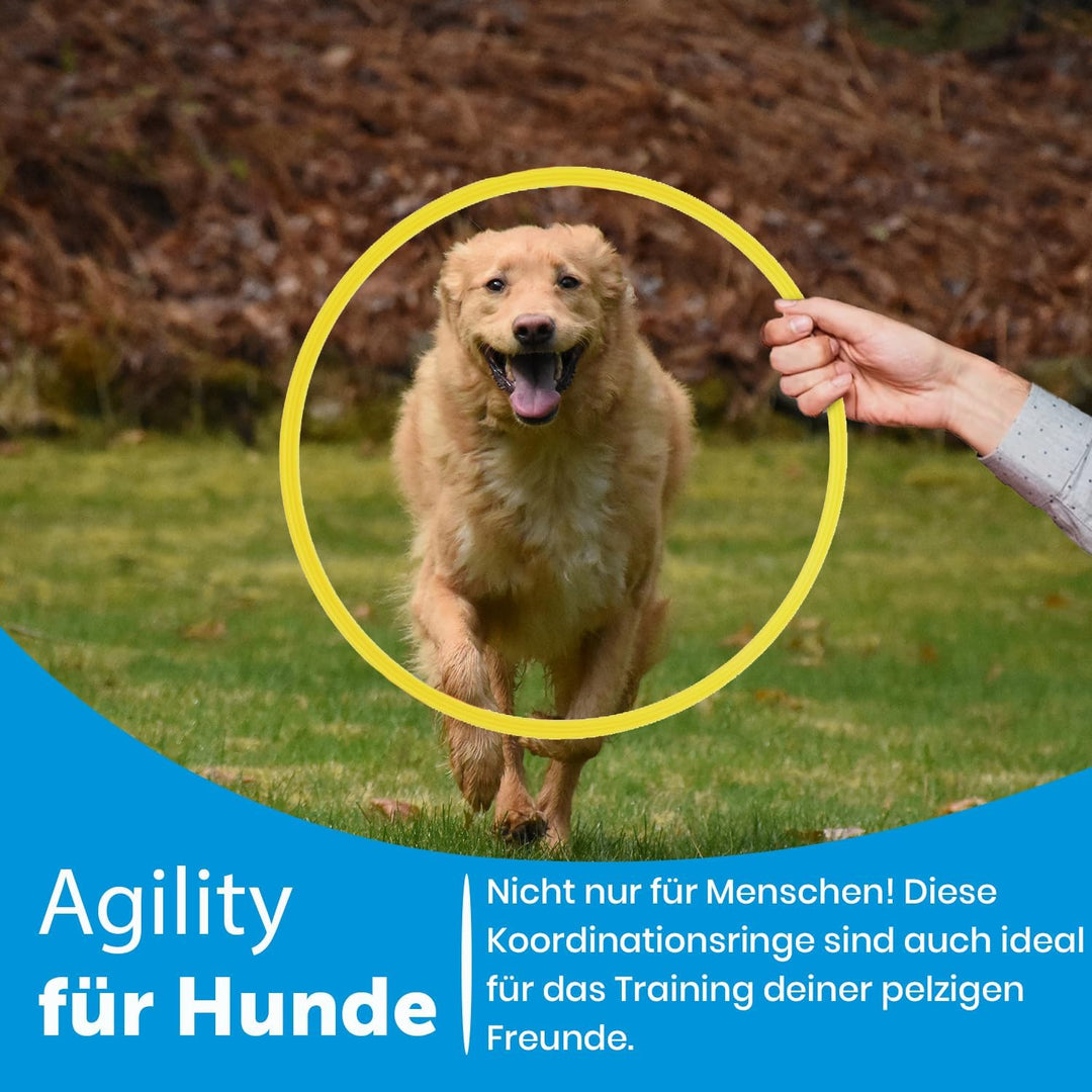 Koordinationsringe-Set 12 Ringe inkl. Tasche | Training für Fussball | Agility für Hunde | Home Trai