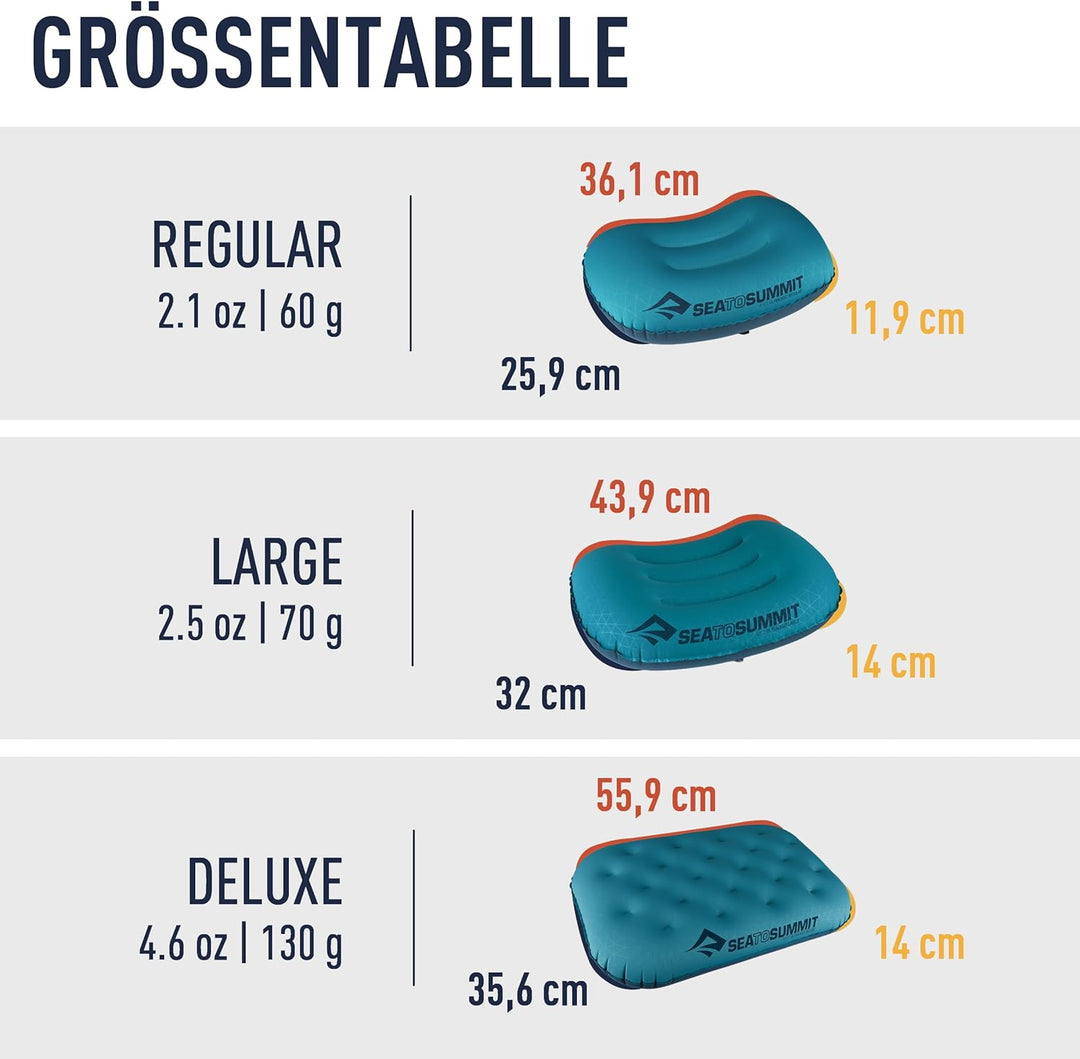 Sea to Summit Aeros Ultralight Pillow Regular - Reisekissen Aqua Blue 1 Stück (1er Pack), Aqua Blue